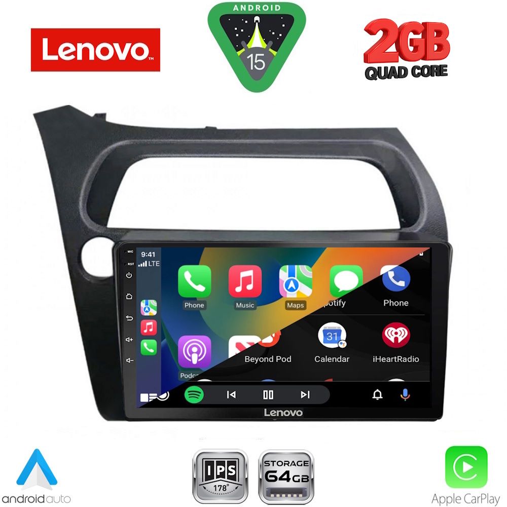 LENOVO LVD 2189_CPA (9inc) MULTIMEDIA TABLET for HONDA CIVIC 3D-5D mod. 2006-2012 - immagine 2