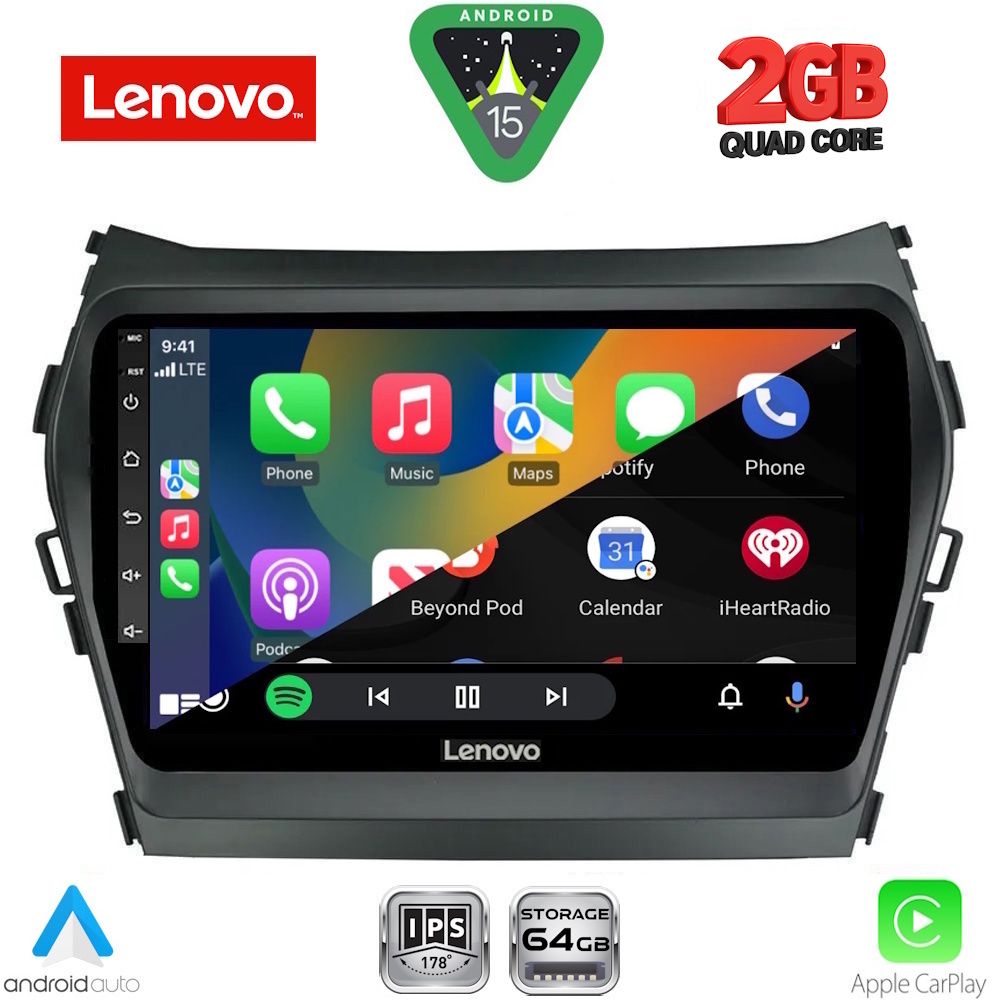 LENOVO LVD 2238_CPA (9inc) MULTIMEDIA TABLET for HYUNDAI IX45 - SANTA FE mod. 2013-2017 - immagine 2