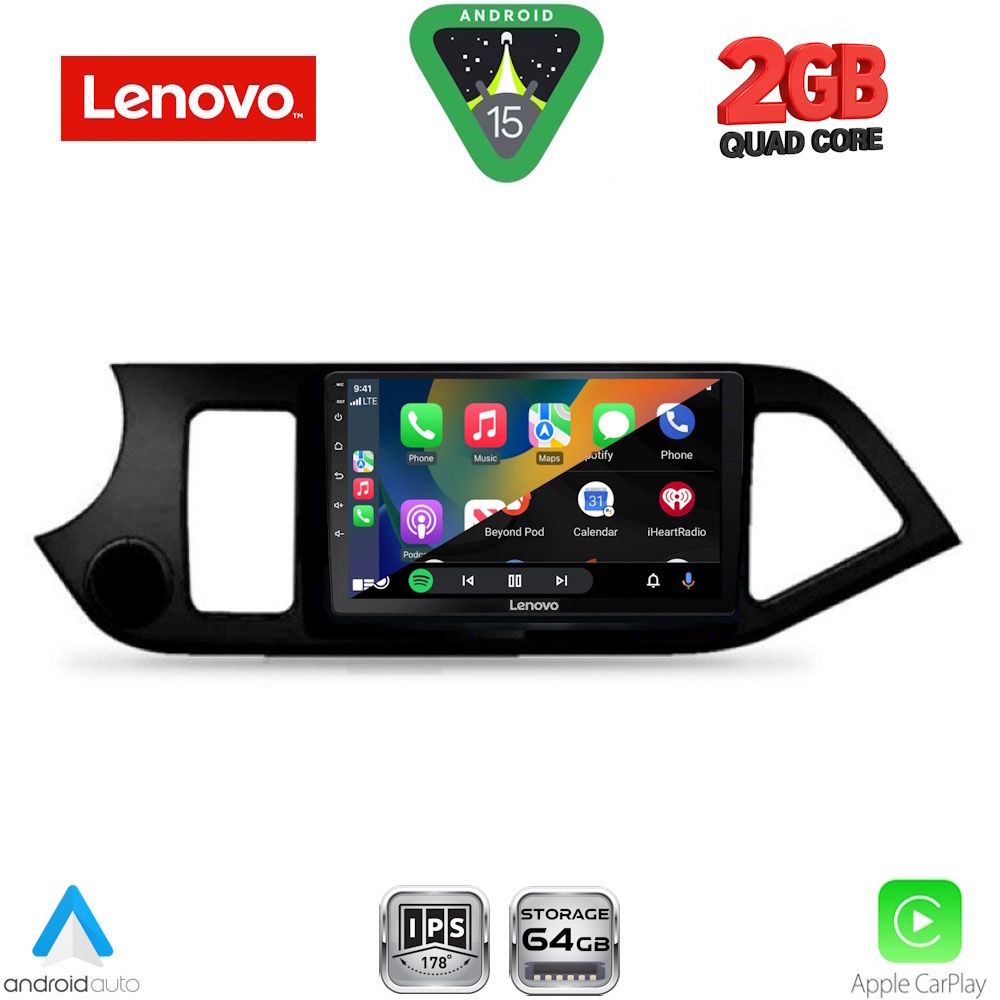 LENOVO LVD 2308_CPA (9inc) MULTIMEDIA TABLET for KIA PICANTO mod. 2011-2017 - immagine 2