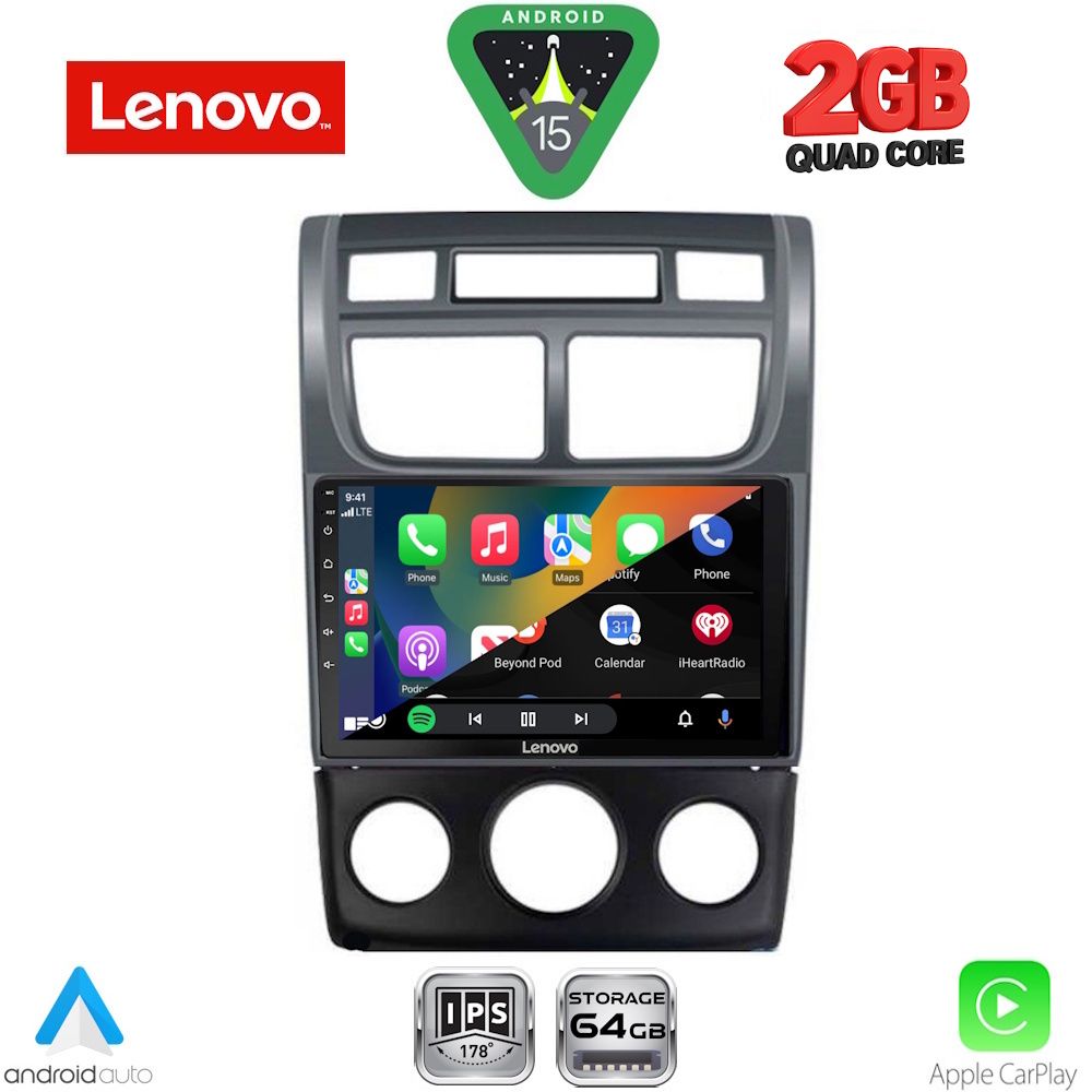 LENOVO LVD 2324BL_CPA (A/C+CLIMA) (9inc) MULTIMEDIA TABLET for KIA SPORTAGE mod. 2004-2010 - immagine 2