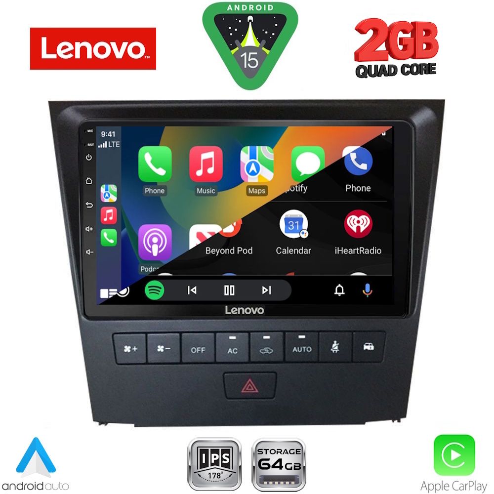 LENOVO LVD 2341_CPA (9inc) MULTIMEDIA TABLET for LEXUS GS mod. 2004-2011 - immagine 2