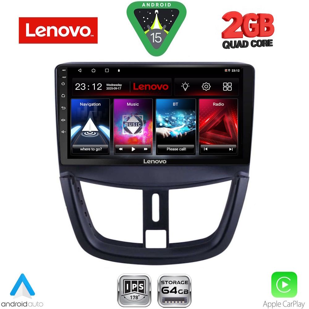LENOVO LVD 2507_CPA (9inc) MULTIMEDIA TABLET for PEUGEOT 207 mod. 2007-2014