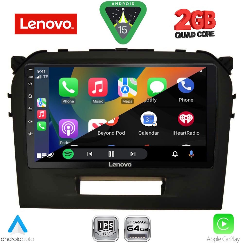 LENOVO LVD 2697BL_CPA (9inc) MULTIMEDIA TABLET for SUZUKI VITARA mod. 2016-2025 (BLACK) - immagine 2