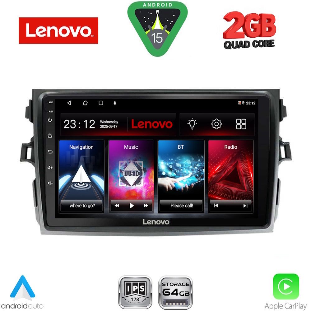 LENOVO LVD 2713_CPA (9inc) MULTIMEDIA TABLET for TOYOTA COROLLA 4D mod. 2006-2012