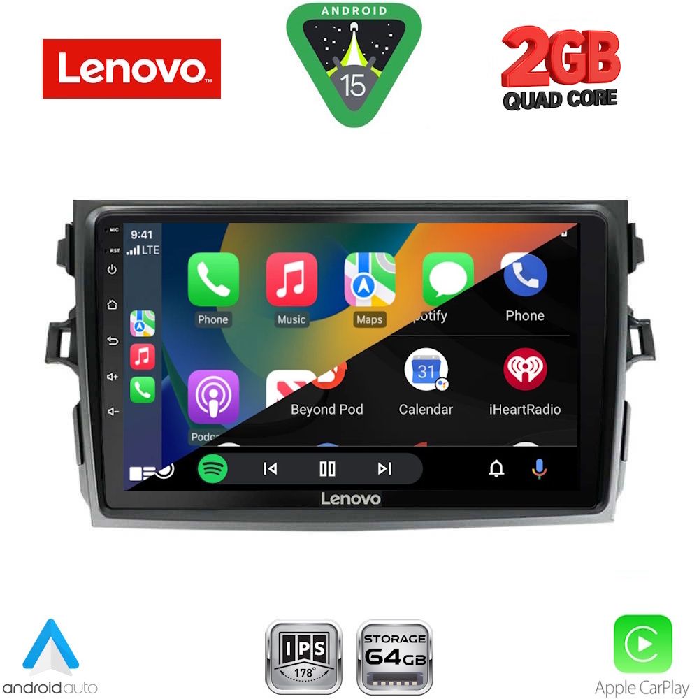 LENOVO LVD 2713_CPA (9inc) MULTIMEDIA TABLET for TOYOTA COROLLA 4D mod. 2006-2012 - immagine 2