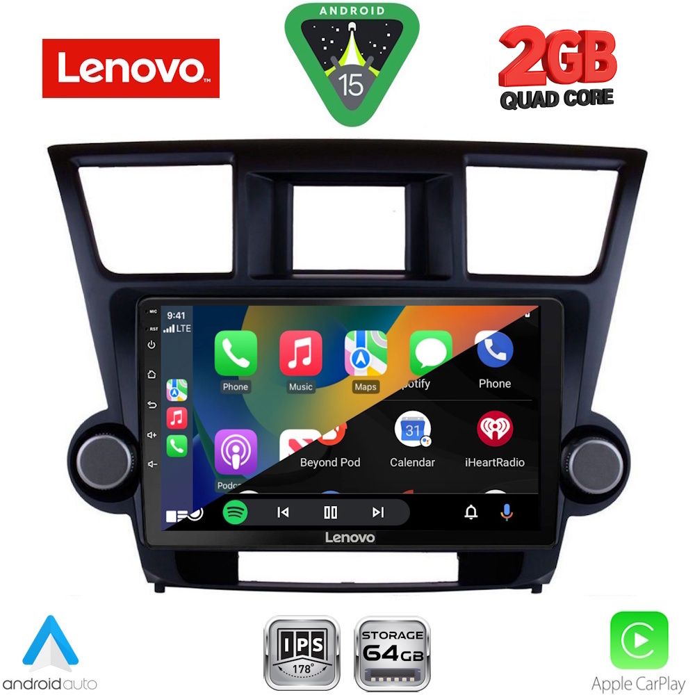 LENOVO LVD 2719_CPA (10inc) MULTIMEDIA TABLET for TOYOTA HIGHLANDER mod. 2008-2015 - immagine 2
