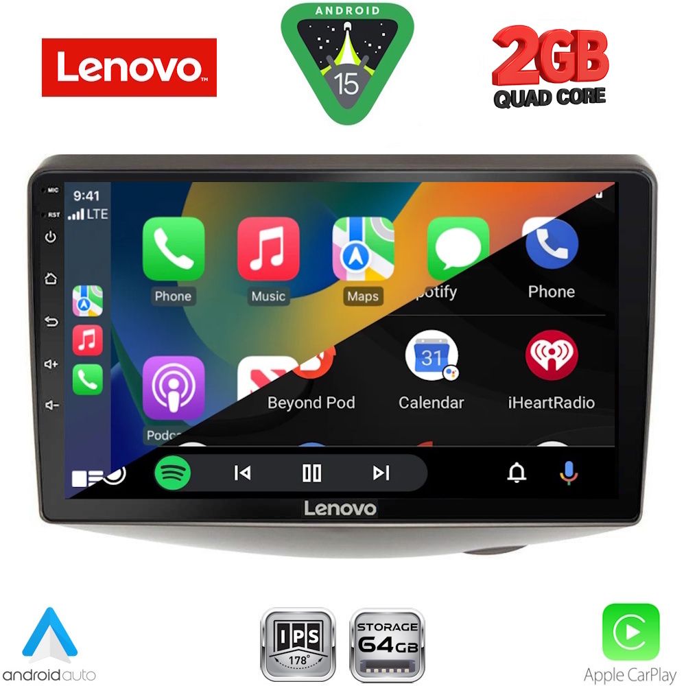 LENOVO LVD 2735_CPA (9inc) MULTIMEDIA TABLET for TOYOTA YARIS mod. 1999-2006 - immagine 2