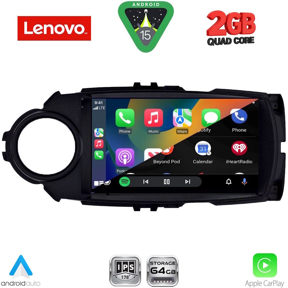 LENOVO LVD 2737FL_CPA (9inc) MULTIMEDIA TABLET for TOYOTA YARIS mod. 2015-2020 - immagine 2