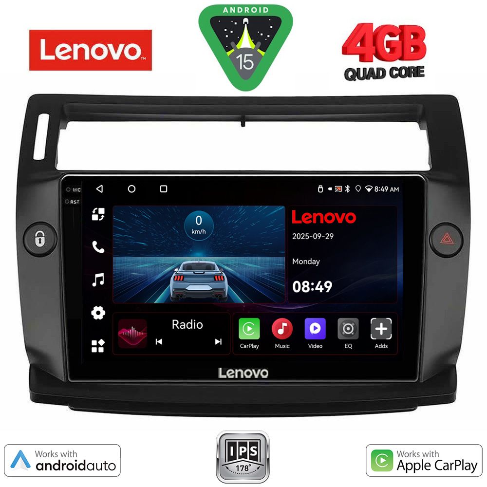LENOVO LVE 8084BL_CPAA (9inc) MULTIMEDIA TABLET for CITROEN C4 mod. 2004-2011 (BLACK)