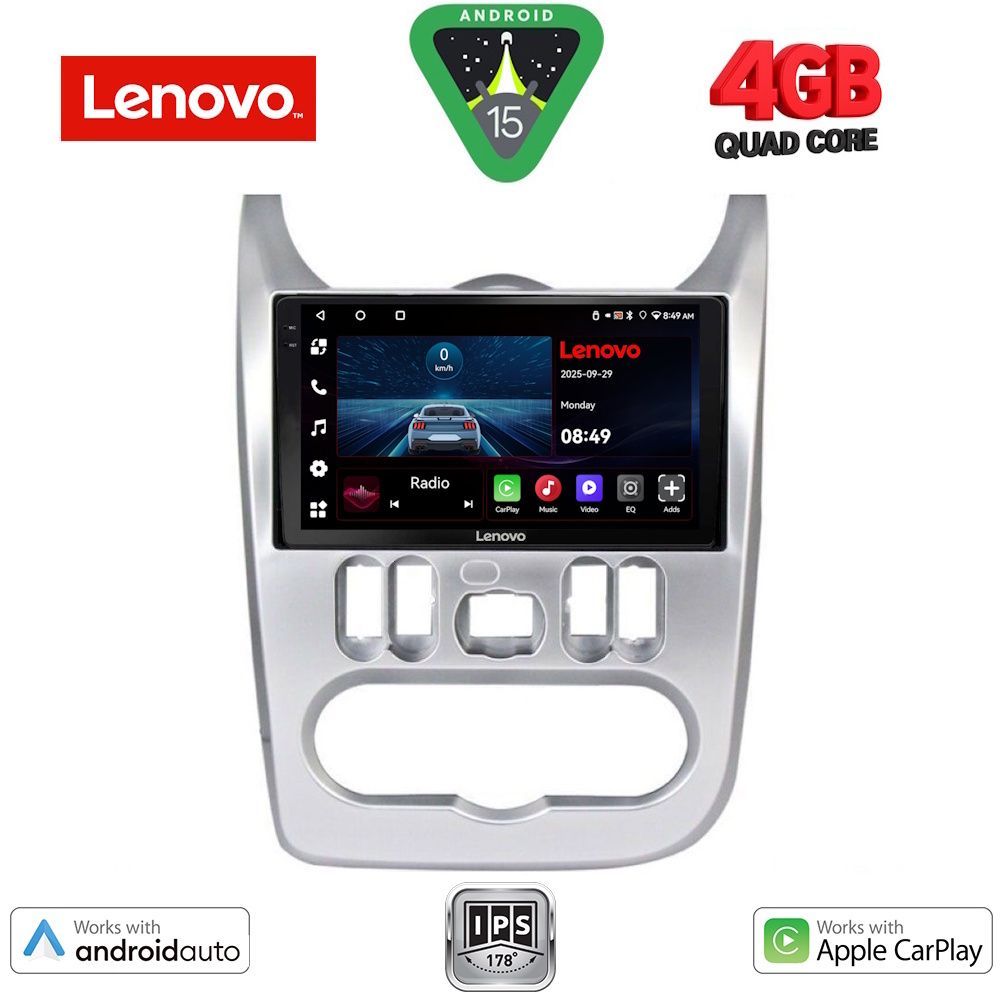 LENOVO LVE 8101SL_CPAA (9inc) MULTIMEDIA TABLET for DACIA DUSTER – LOGAN – SANDERO mod. 2006-2012 (SILVER)