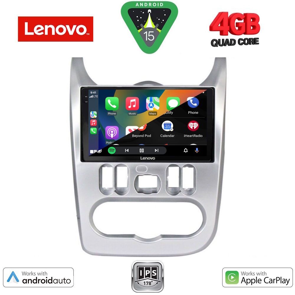 LENOVO LVE 8101SL_CPAA (9inc) MULTIMEDIA TABLET for DACIA DUSTER – LOGAN – SANDERO mod. 2006-2012 (SILVER) - immagine 2