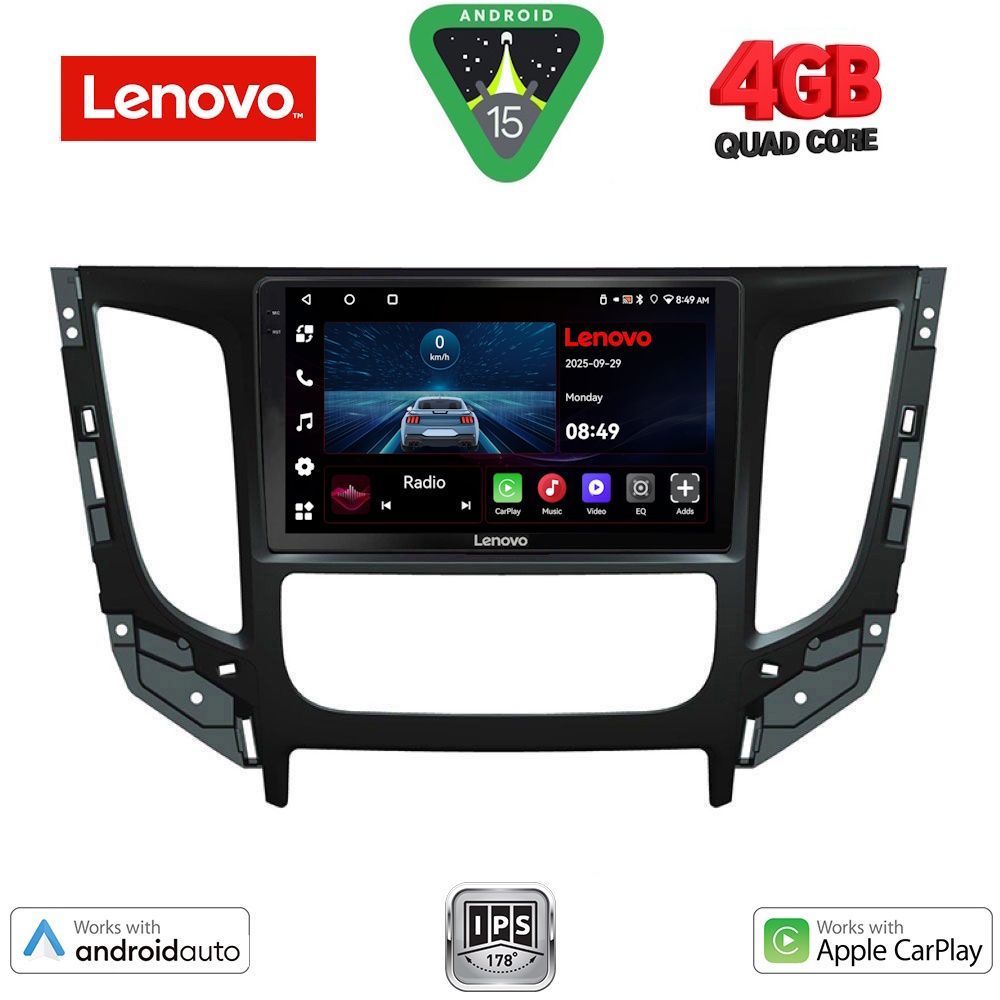 LENOVO LVE 8437_CPAA CLIMA (9inc) MULTIMEDIA TABLET for MITSUBISHI L200 mod. 2015-2019 with CLIMA