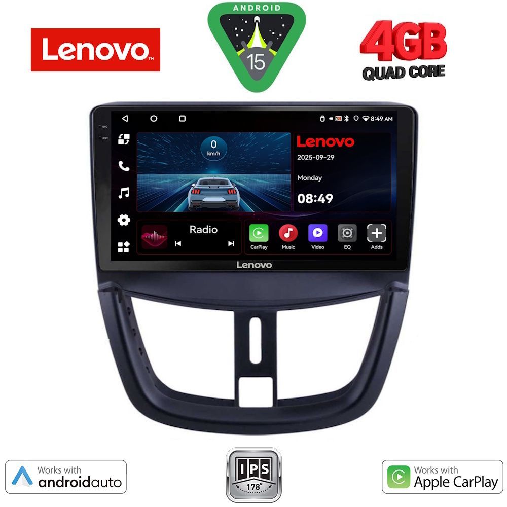 LENOVO LVE 8507_CPAA (9inc) MULTIMEDIA TABLET for PEUGEOT 207 mod. 2007-2014