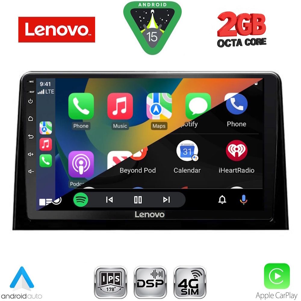 LENOVO LVF 5082_CPA (10inc) MULTIMEDIA TABLET for CITROEN BERLINGO – OPEL COMBO – PEUGEOT PARTNER – TOYOTA PROACE mod. 2018-2026 - FIAT DOBLO mod. 2022-2026 - immagine 2
