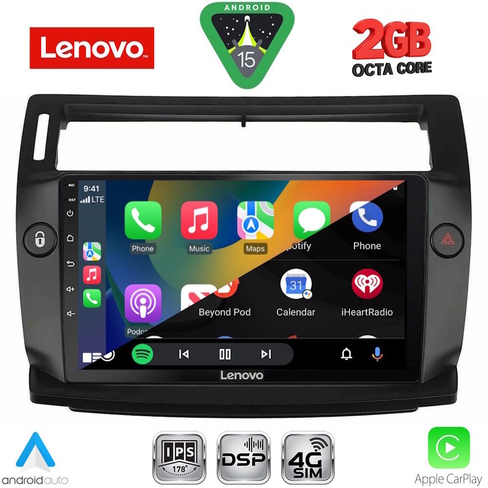 LENOVO LVF 5084BL_CPA (9inc) MULTIMEDIA TABLET for CITROEN C4 mod. 2004-2011 (BLACK) - immagine 2
