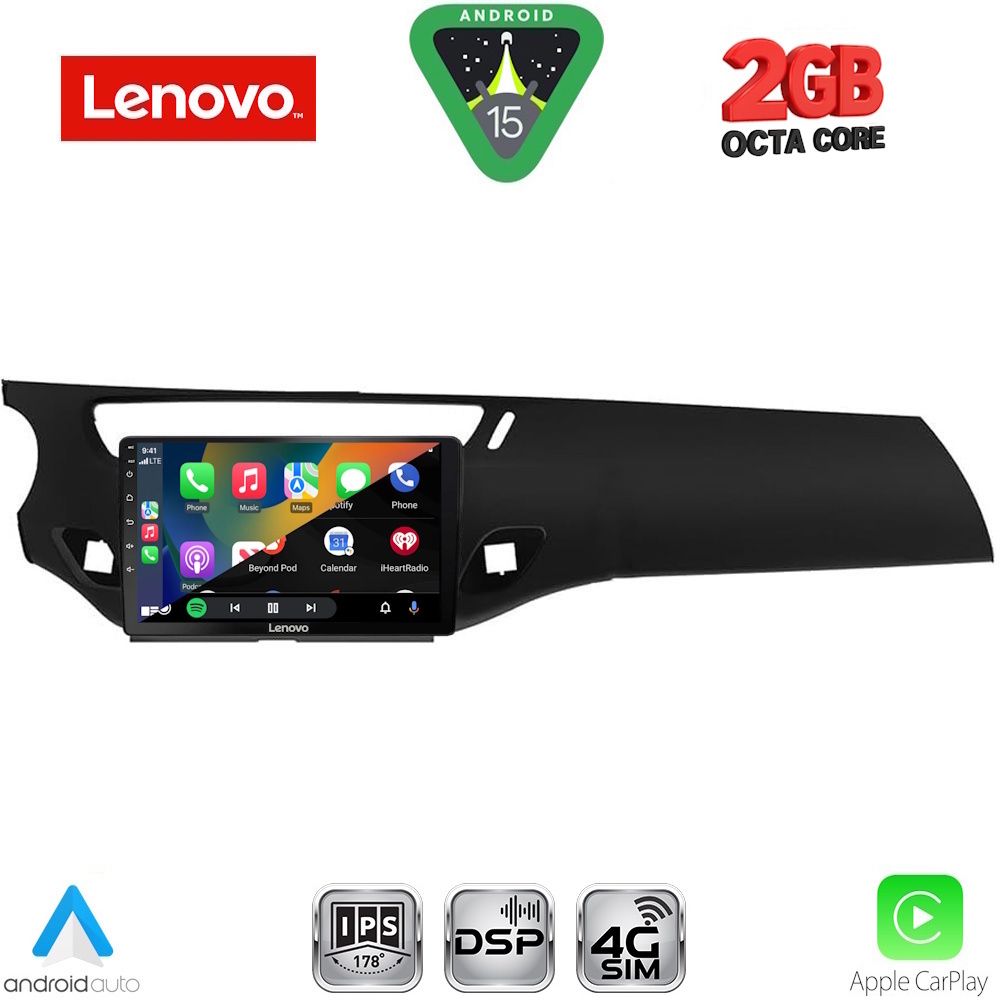 LENOVO LVF 5092BL_CPA (9inc) MULTIMEDIA TABLET for CITROEN C3 - DS3 mod. 2009-2016 (BLACK) - immagine 2