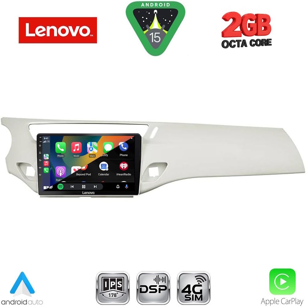 LENOVO LVF 5092WH_CPA (9inc) MULTIMEDIA TABLET for CITROEN C3 - DS3 mod. 2009-2016 (WHITE) - immagine 2