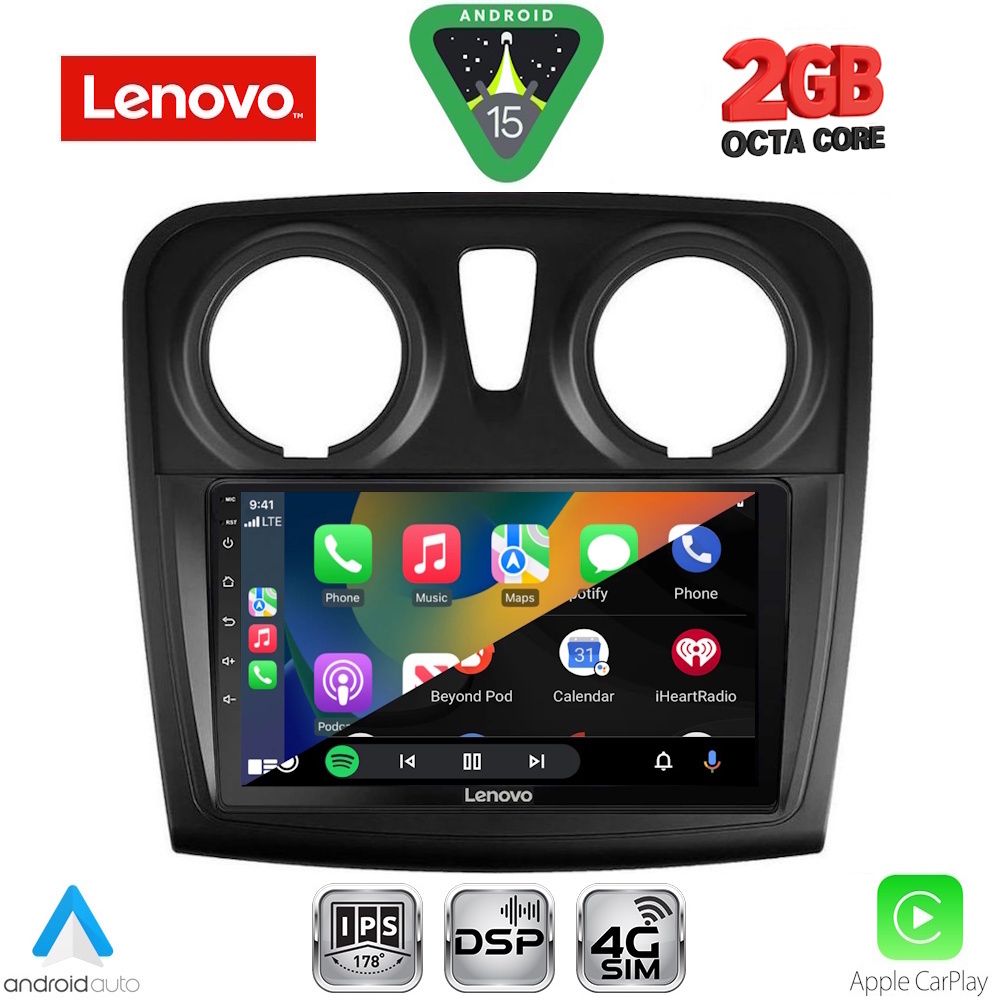 LENOVO LVF 5108_CPA (9inc) MULTIMEDIA TABLET for DACIA LOGAN – SANDERO mod. 2012-2019 - immagine 2