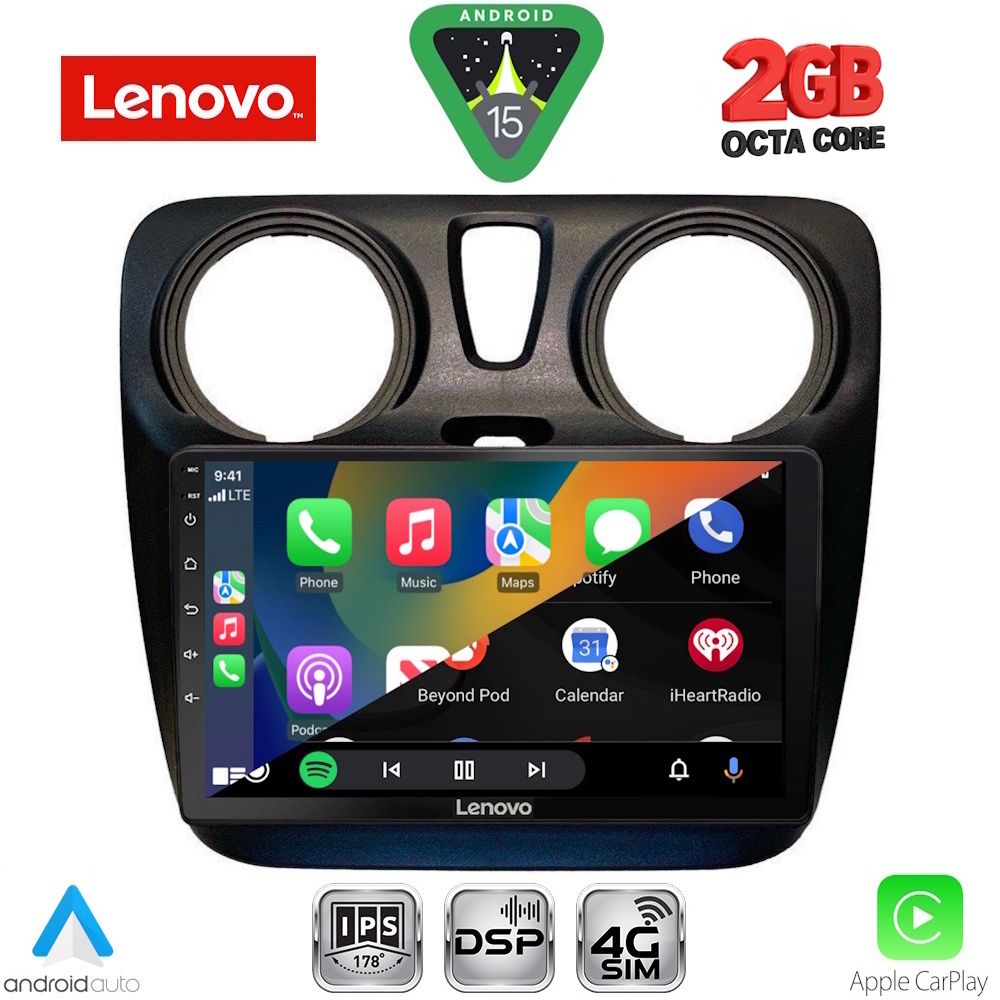 LENOVO LVF 5112_CPA (9inc) MULTIMEDIA TABLET for DACIA DOKKER 2012-2022 - immagine 2