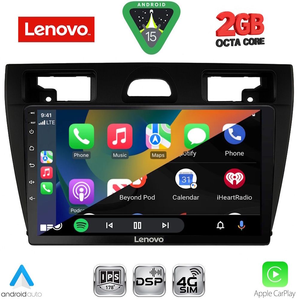 LENOVO LVF 5153BL_CPA (9inc) MULTIMEDIA TABLET for FORD FIESTA mod. 2005-2008 (BLACK) - immagine 2