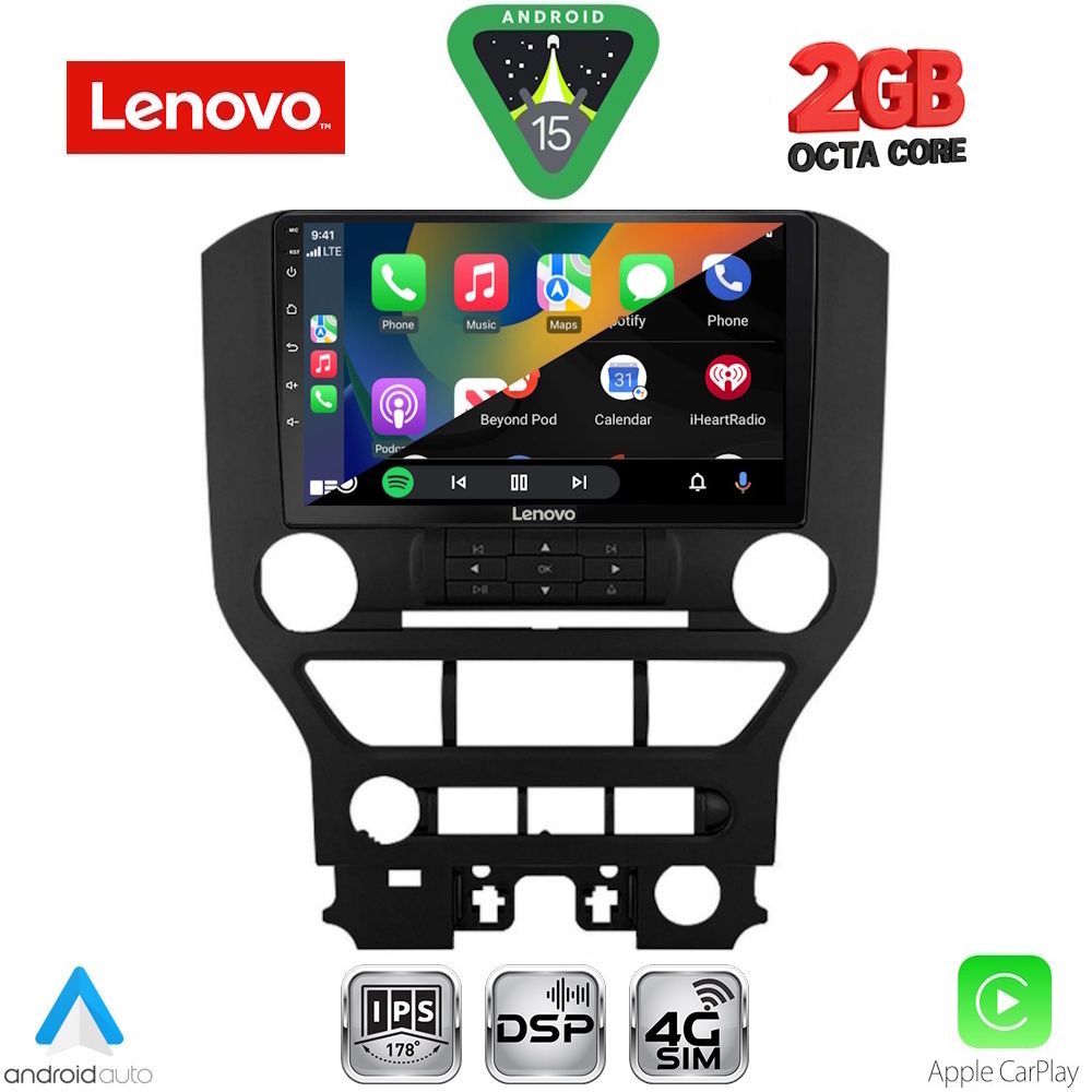 LENOVO LVF 5166_CPA 3BUT (9inc) MULTIMEDIA TABLET for FORD MUSTANG mod. 2015-2020 - immagine 2