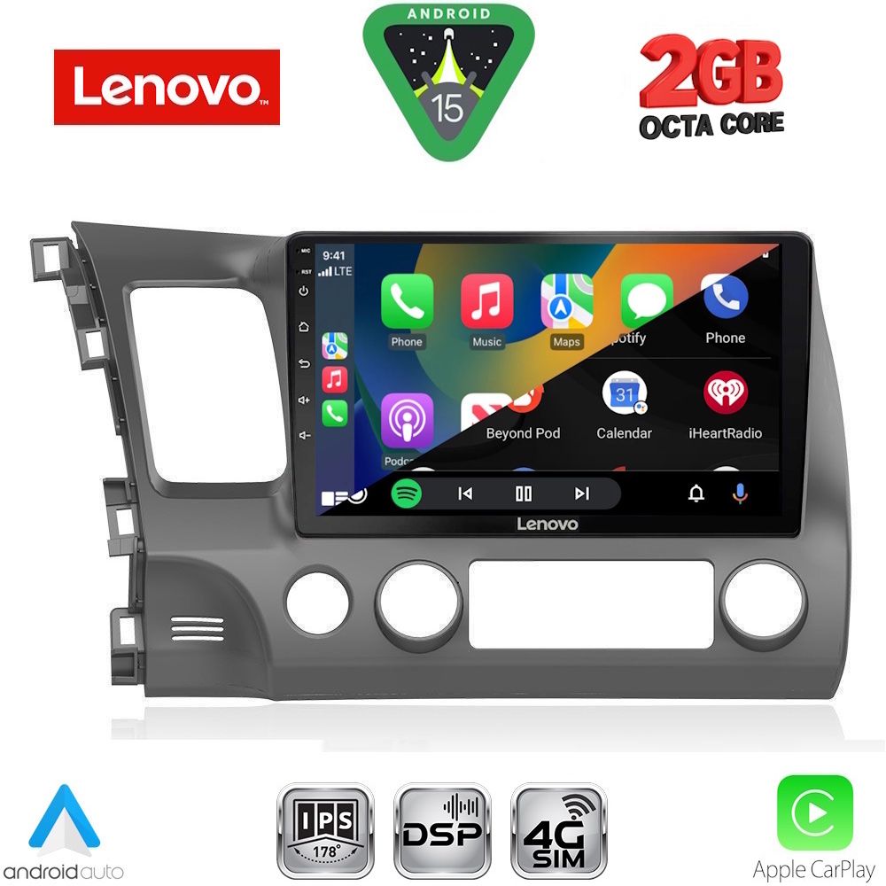 LENOVO LVF 5188_CPA (10inc) MULTIMEDIA TABLET for HONDA CIVIC 4D mod. 2006-2012 - immagine 2
