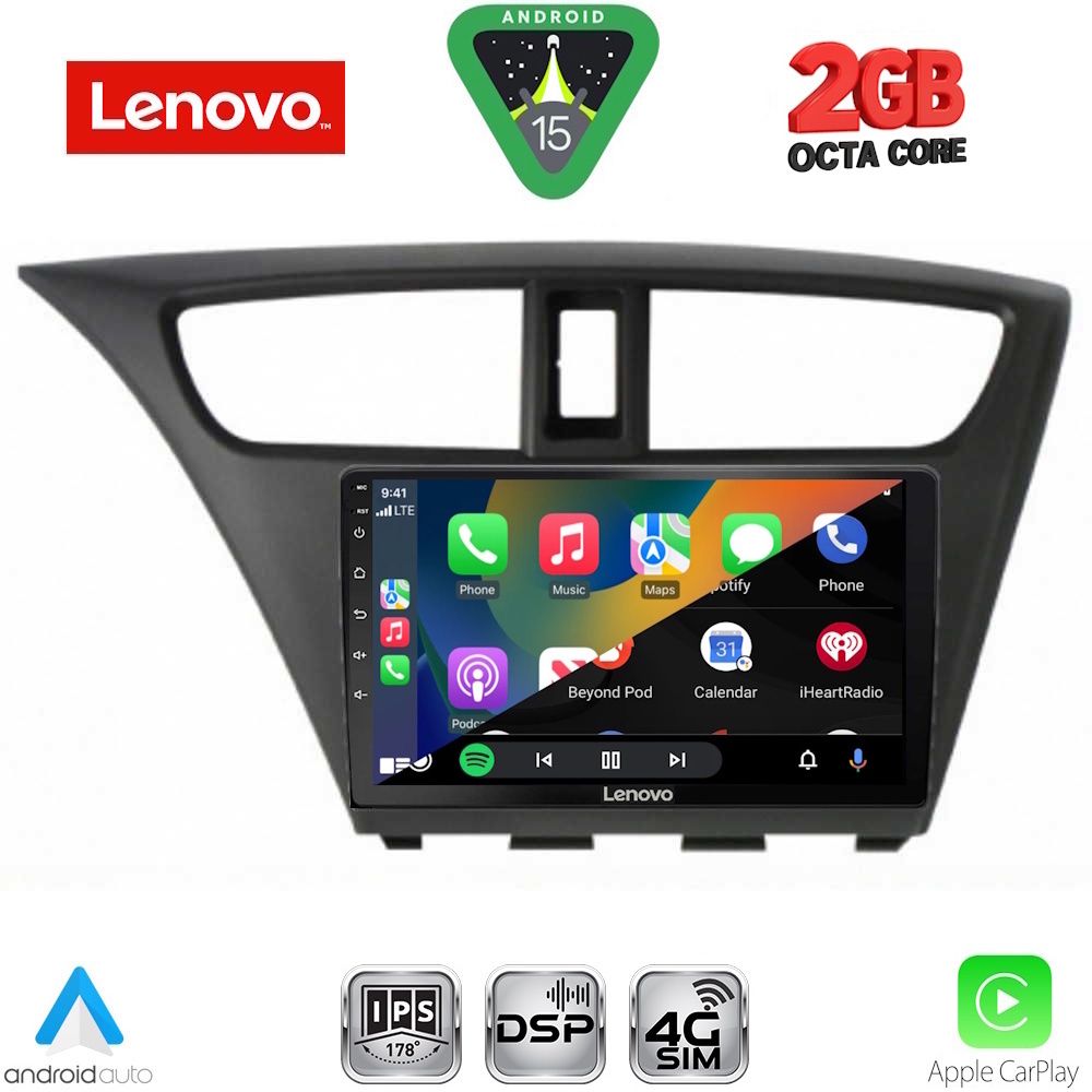 LENOVO LVF 5190_CPA (9inc) MULTIMEDIA TABLET for HONDA CIVIC mod. 2012-2016 - immagine 2