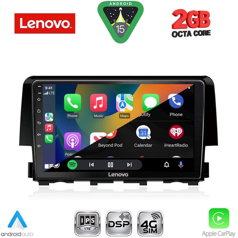 LENOVO LVF 5191_CPA (9inc) MULTIMEDIA TABLET for HONDA CIVIC mod. 2016-2022 - immagine 2
