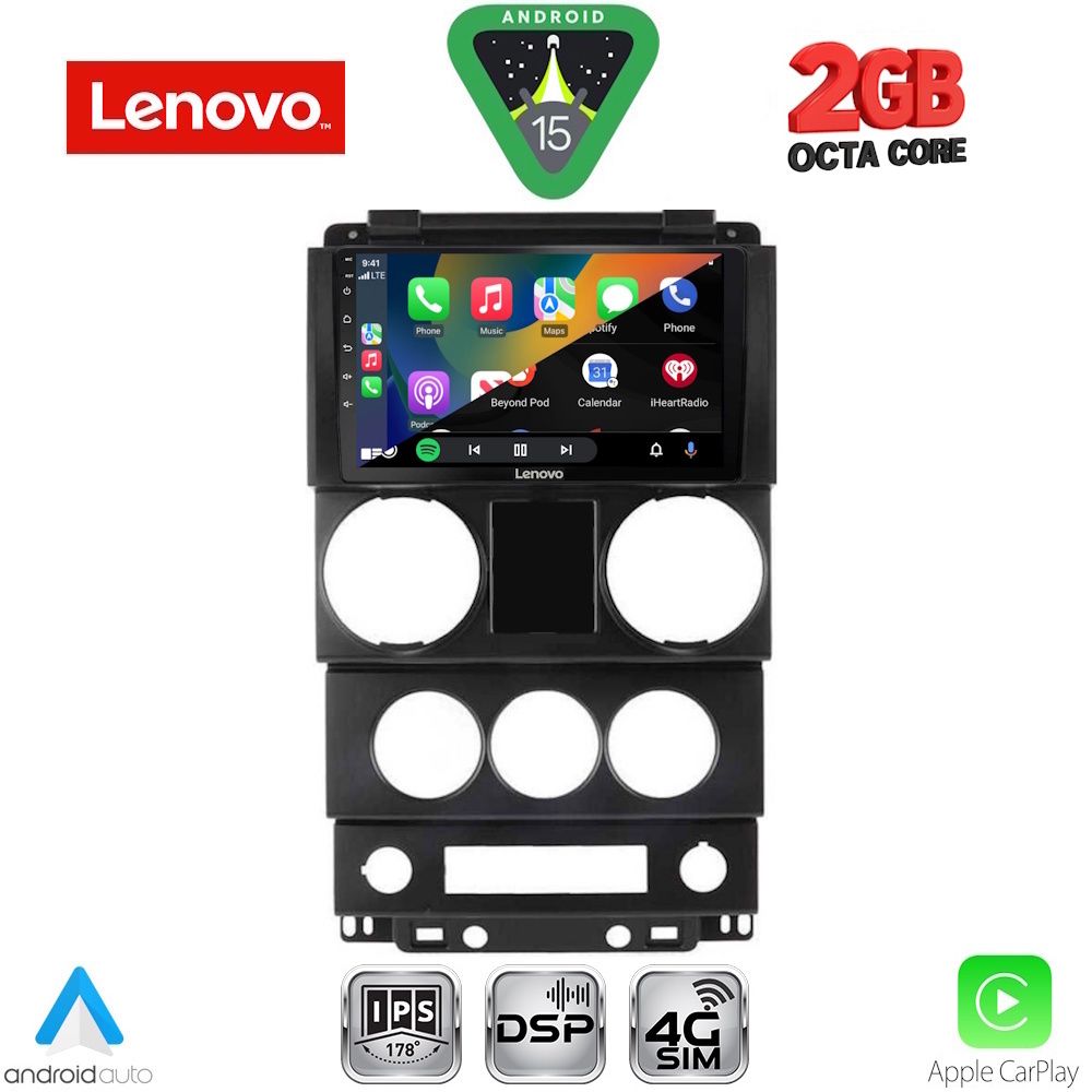 LENOVO LVF 5292_CPA (9inc) MULTIMEDIA TABLET for JEEP WRANGLER mod. 2006-2011 - immagine 2