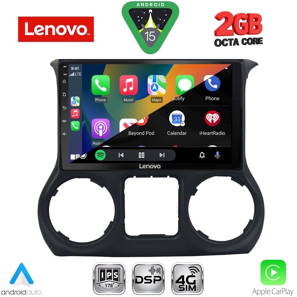 LENOVO LVF 5296_CPA (10inc) MULTIMEDIA TABLET for JEEP WRANGLER mod. 2014-2017 - immagine 2