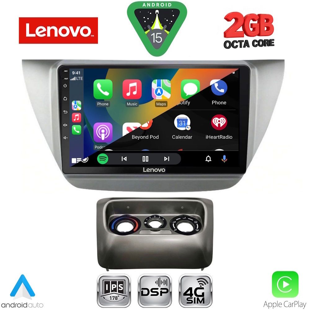 LENOVO LVF 5433_CPA (9inc) MULTIMEDIA TABLET for MITSUBISHI LANCER mod. 2000-2007 - immagine 2