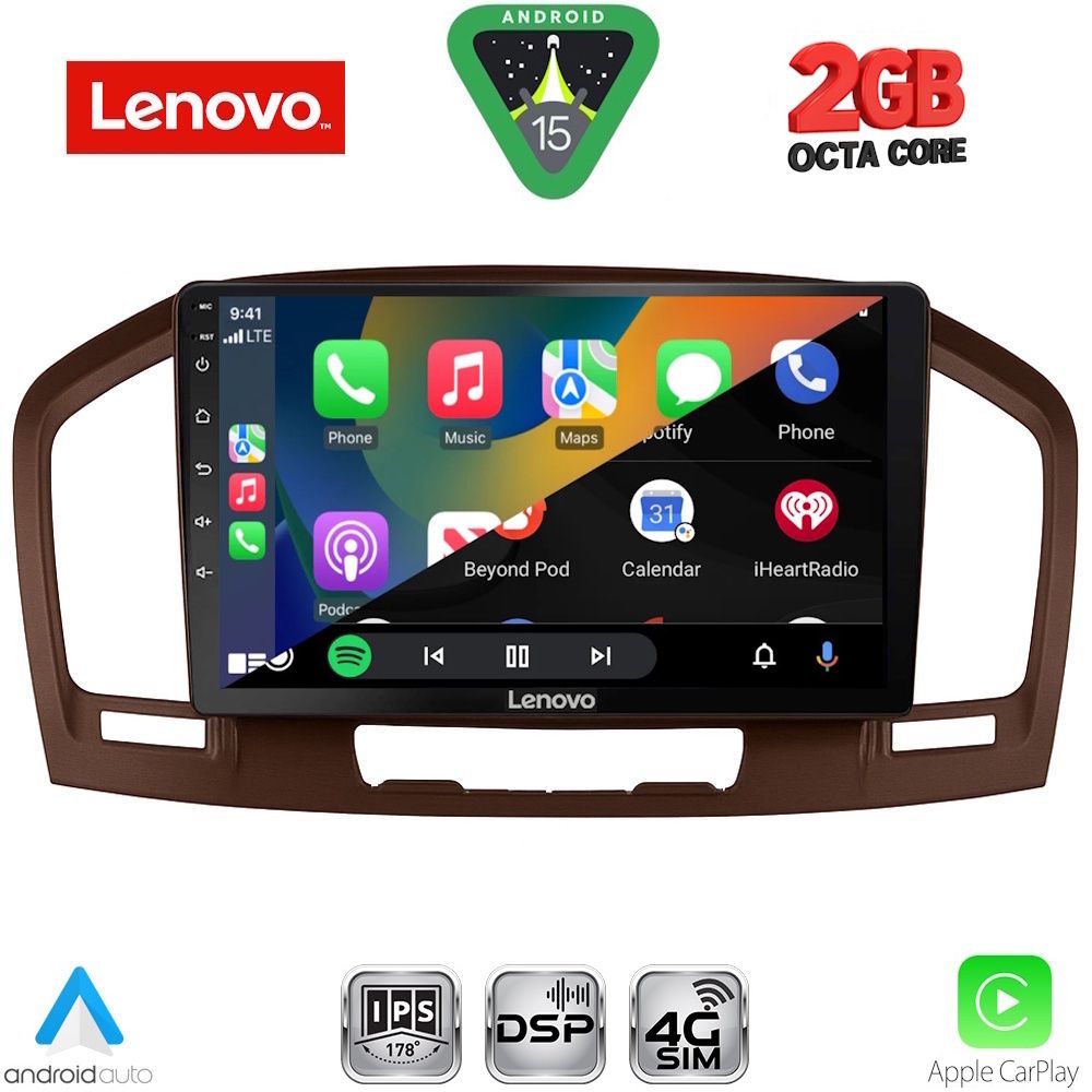 LENOVO LVF 5491BR_CPA (9inc) MULTIMEDIA TABLET for OPEL INSIGNIA mod. 2008-2013 (BROWN) - immagine 2