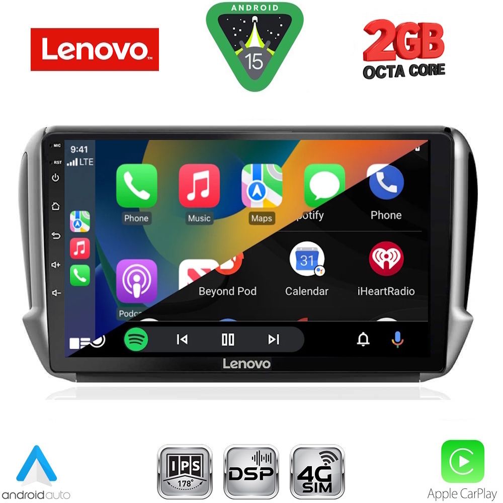 LENOVO LVF 5508_CPA (10inc) MULTIMEDIA TABLET for PEUGEOT 208-2008 mod. 2012-2021 - immagine 2