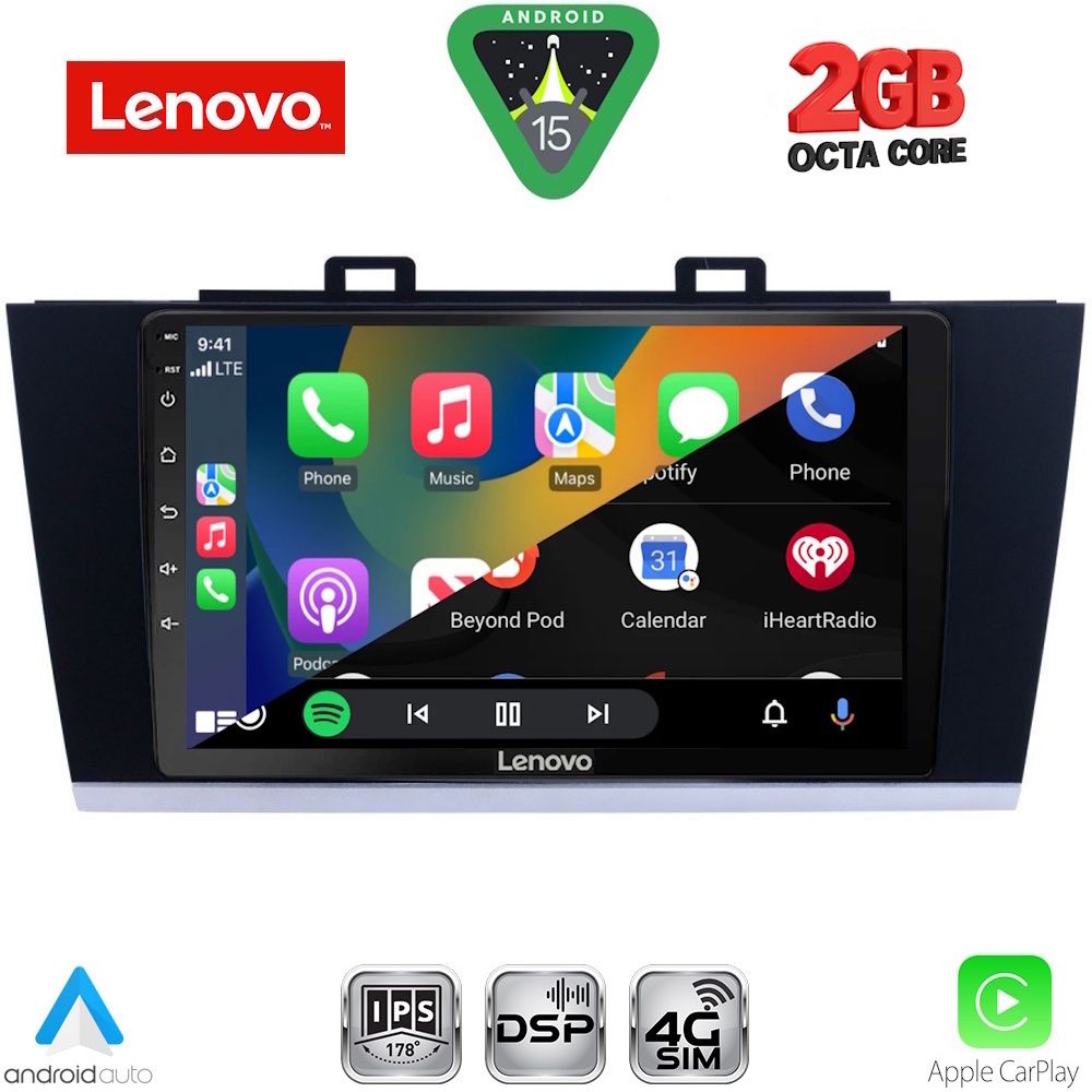 LENOVO LVF 5668_CPA (9inc) MULTIMEDIA TABLET for SUBARU LEGACY – OUTBACK mod. 2014-2019 - immagine 2