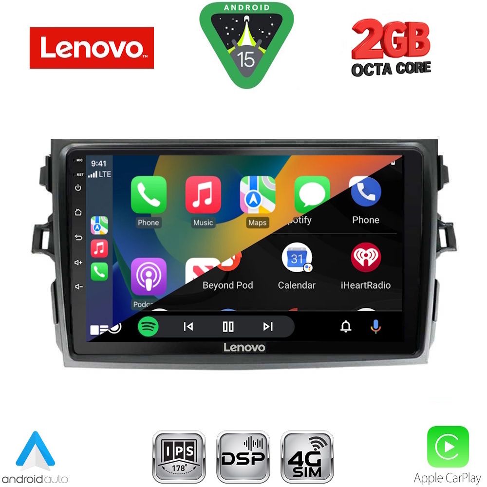LENOVO LVF 5713_CPA (9inc) MULTIMEDIA TABLET for TOYOTA COROLLA 4D mod. 2006-2012 - immagine 2