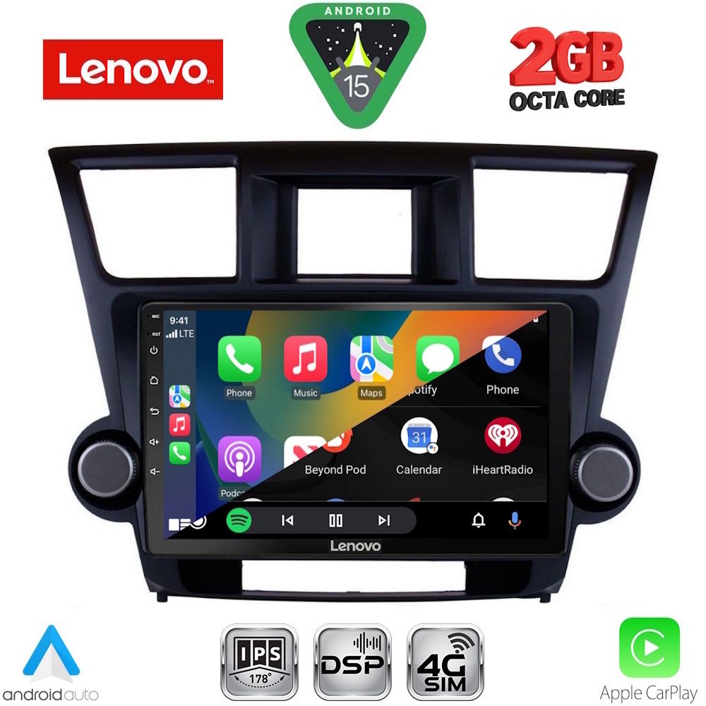 LENOVO LVF 5719_CPA (10inc) MULTIMEDIA TABLET for TOYOTA HIGHLANDER mod. 2008-2015 - immagine 2