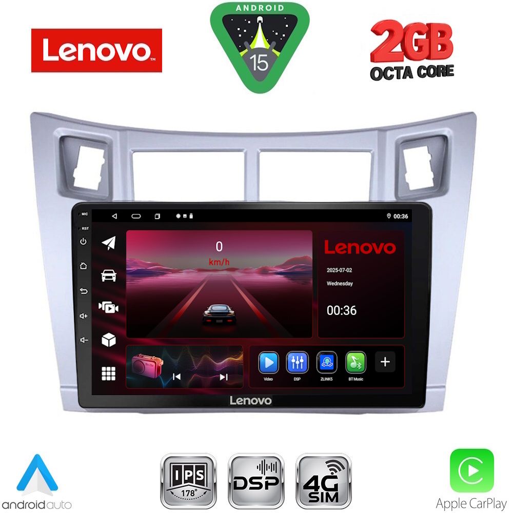 LENOVO LVF 5736SL_CPAA (9inc) MULTIMEDIA TABLET for TOYOTA YARIS mod. 2006-2011 (SILVER)