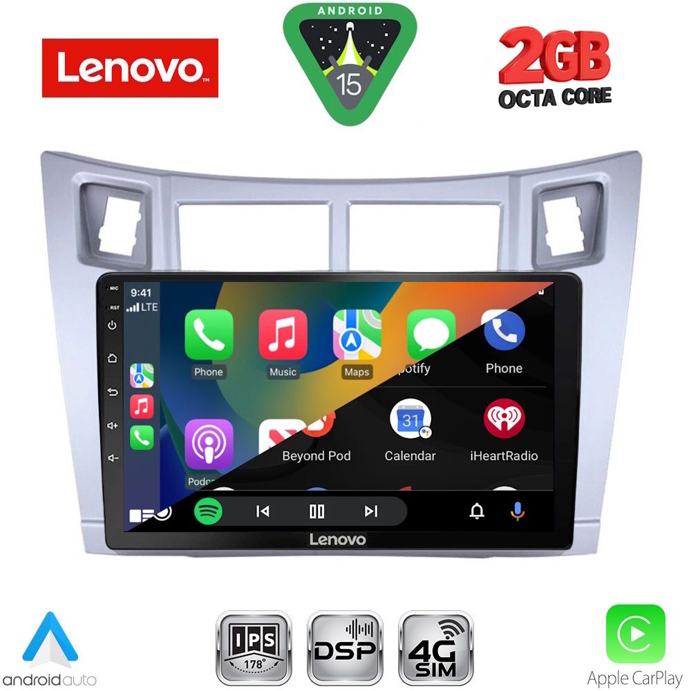 LENOVO LVF 5736SL_CPAA (9inc) MULTIMEDIA TABLET for TOYOTA YARIS mod. 2006-2011 (SILVER) - immagine 2