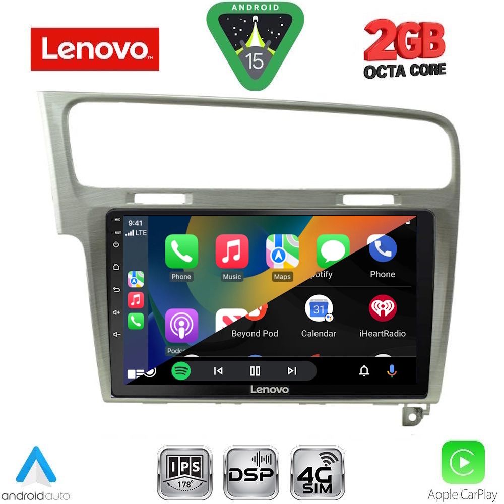 LENOVO LVF 5747SL_CPA (10inc) MULTIMEDIA TABLET for VW GOLF 7 mod. 2013-2020 (SILVER) - immagine 2