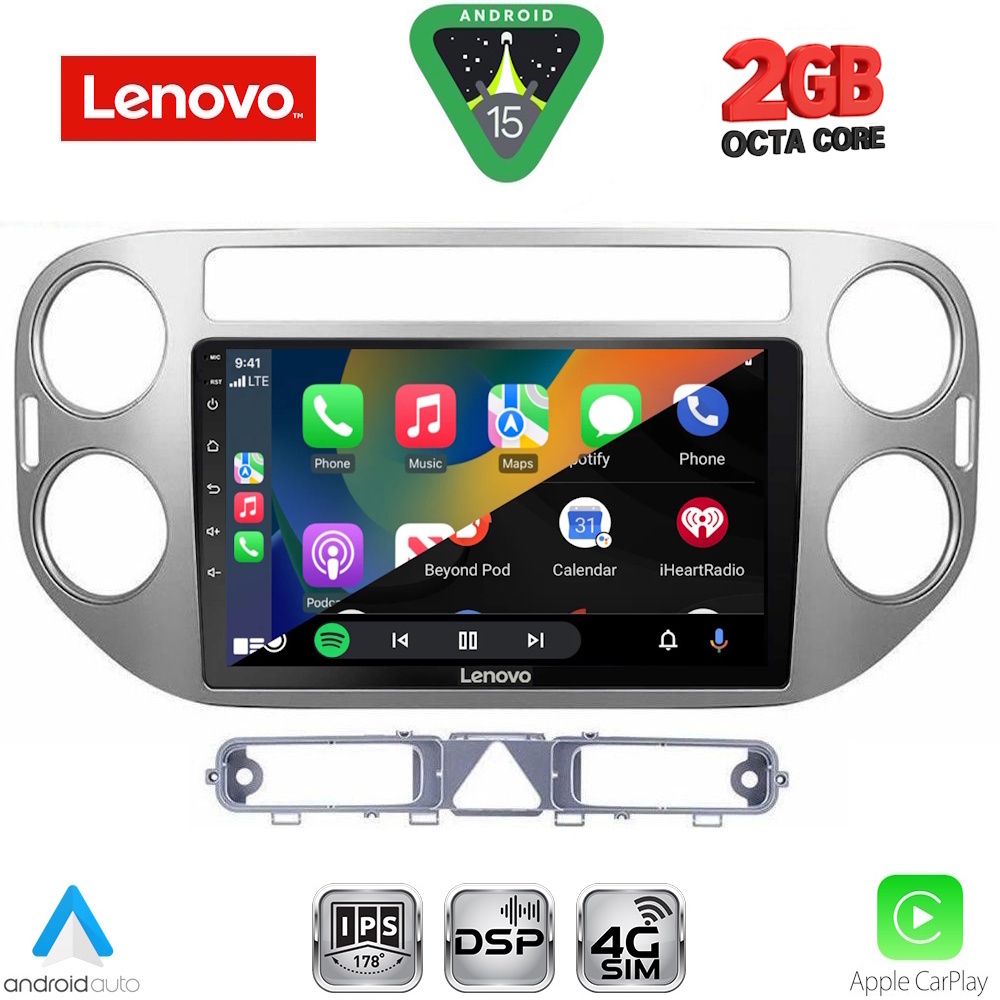 LENOVO LVF 5759GR_CPA (9inc) MULTIMEDIA TABLET for VW TIGUAN mod. 2004-2011 (GREY) - immagine 2