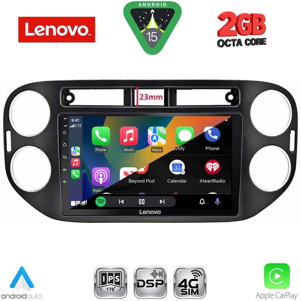 LENOVO LVF 5760BL_CPA (9inc) MULTIMEDIA TABLET for VW TIGUAN mod. 2011-2016 (BLACK) - immagine 2