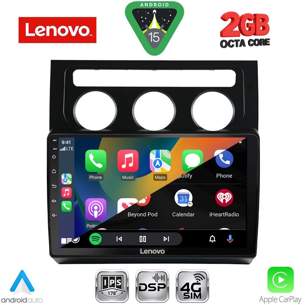 LENOVO LVF 5767_CPA CLIMA (10inc) MULTIMEDIA TABLET for VW TOURAN mod. 2003-2010 - immagine 2
