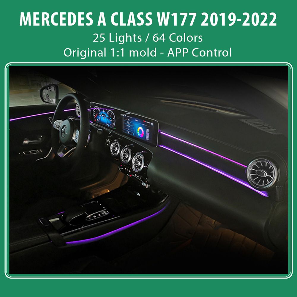 DIQ AMBIENT 8176 A4B - BENZ A (W177) mod. 2019-2024 (Digital iQ Ambient Light for MERCEDES A W177 mod.2019-2024 with 25 Lights) - immagine 2