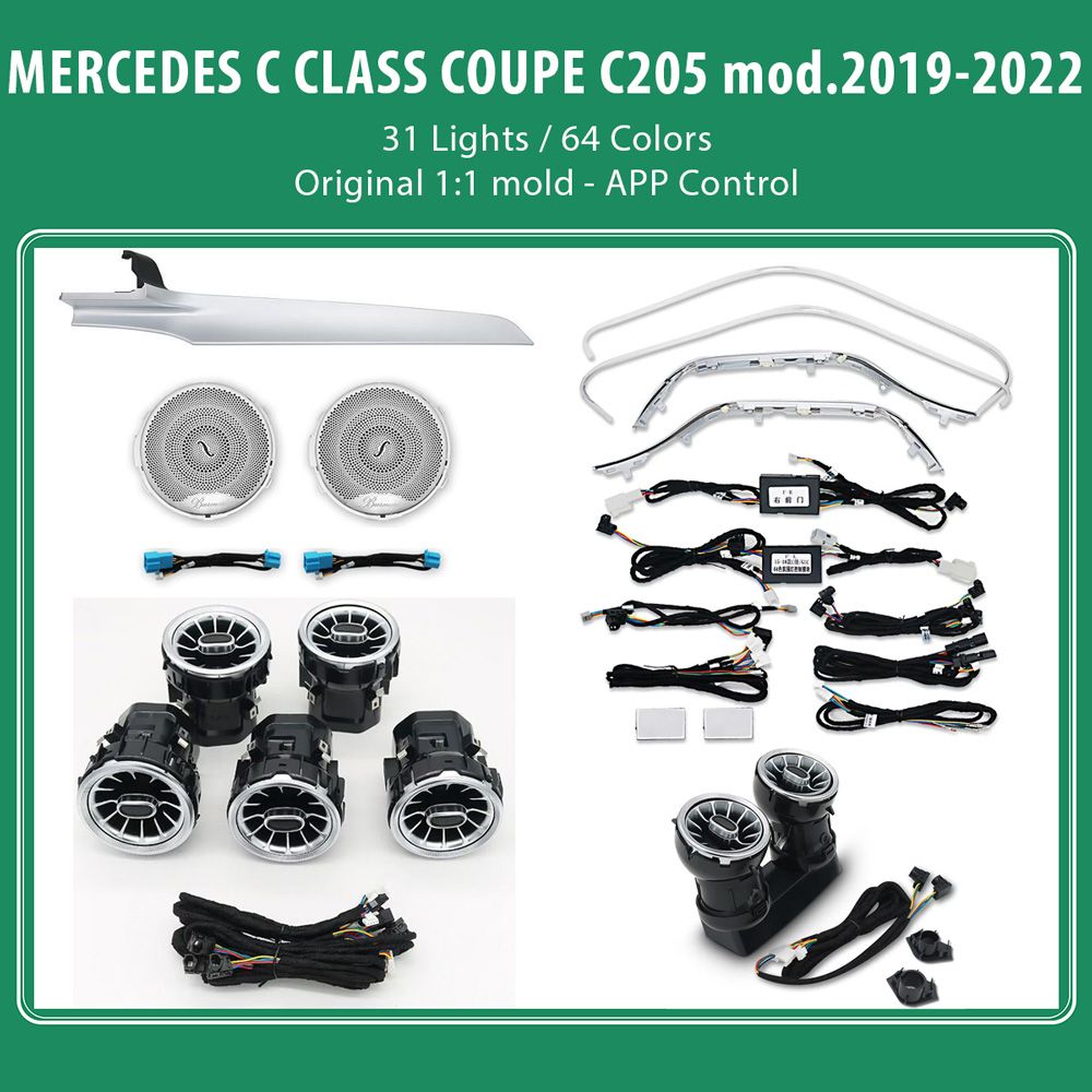 DIQ AMBIENT 8160 (FK) - BENZ C (C205) 2DOORS (Digital iQ Ambient Light for Mercedes C (C205) 2DOORS mod. 2018-2024 with 31 Lights)