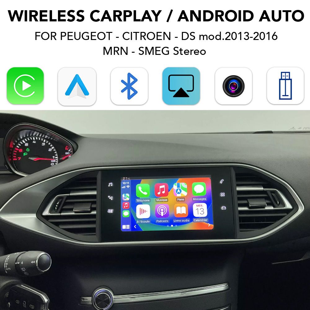 LENOVO LTP BX 3016W CPAΑ (WIRELESS CARPLAY / ANDROID AUTO BOX with 2 CAMERA IN for  PEUGEOT - CITROEN - DS mod. 2013-2017) - WEXML.GR
