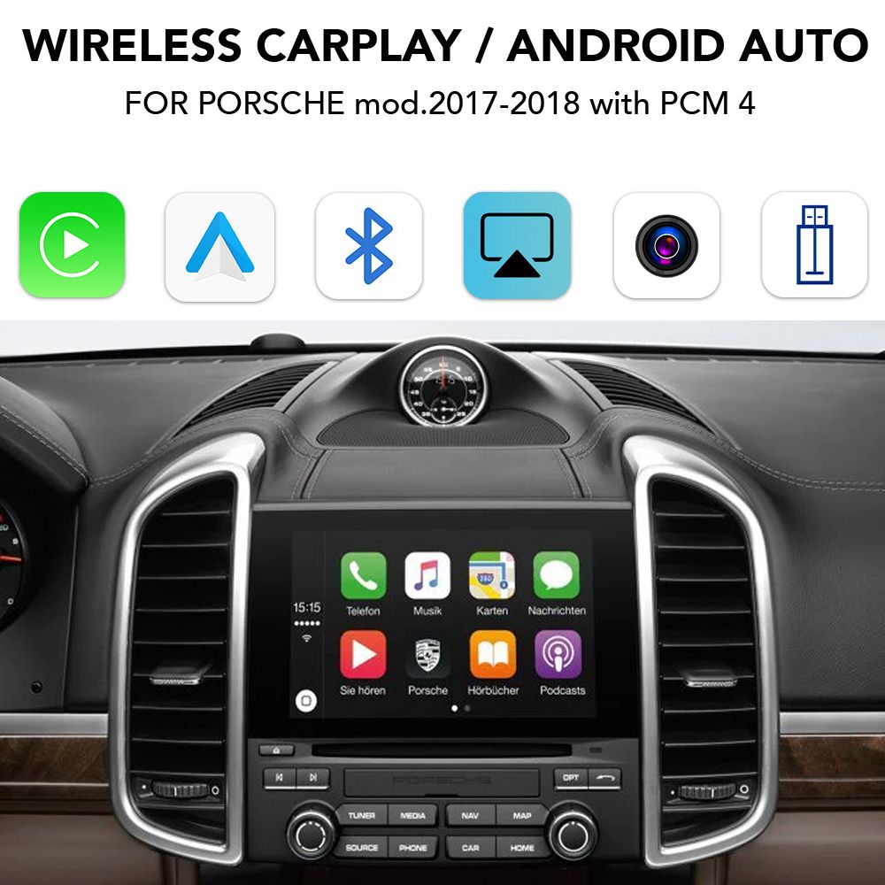 LENOVO LTP BSJ 3002W CPAA (WIRELESS CARPLAY / ANDROID AUTO BOX with 2 CAMERA IN for PORSCHE mod. 2017-2018 with PCM 4) - WEXML.GR