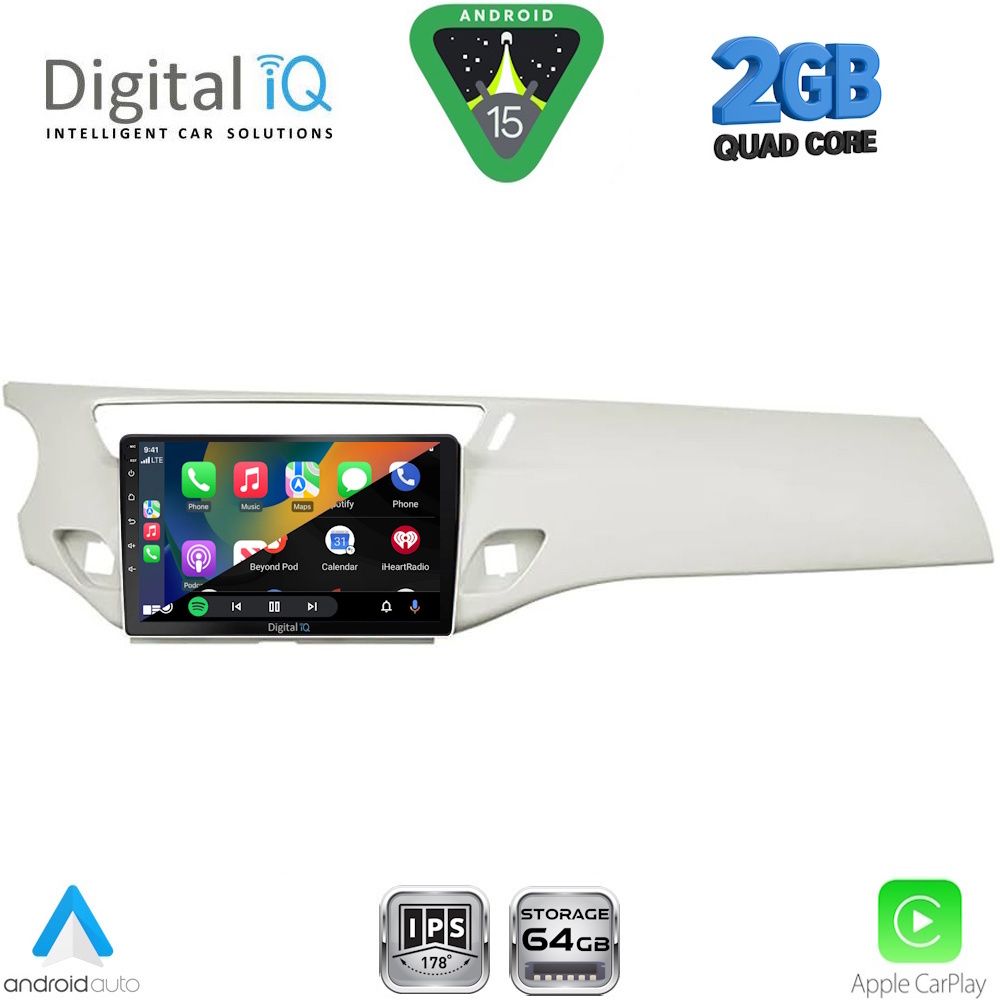 DIGITAL IQ RSD 1092WH_CPA (9inc) MULTIMEDIA TABLET for CITROEN C3 - DS3 mod. 2009-2016 (WHITE) - immagine 2