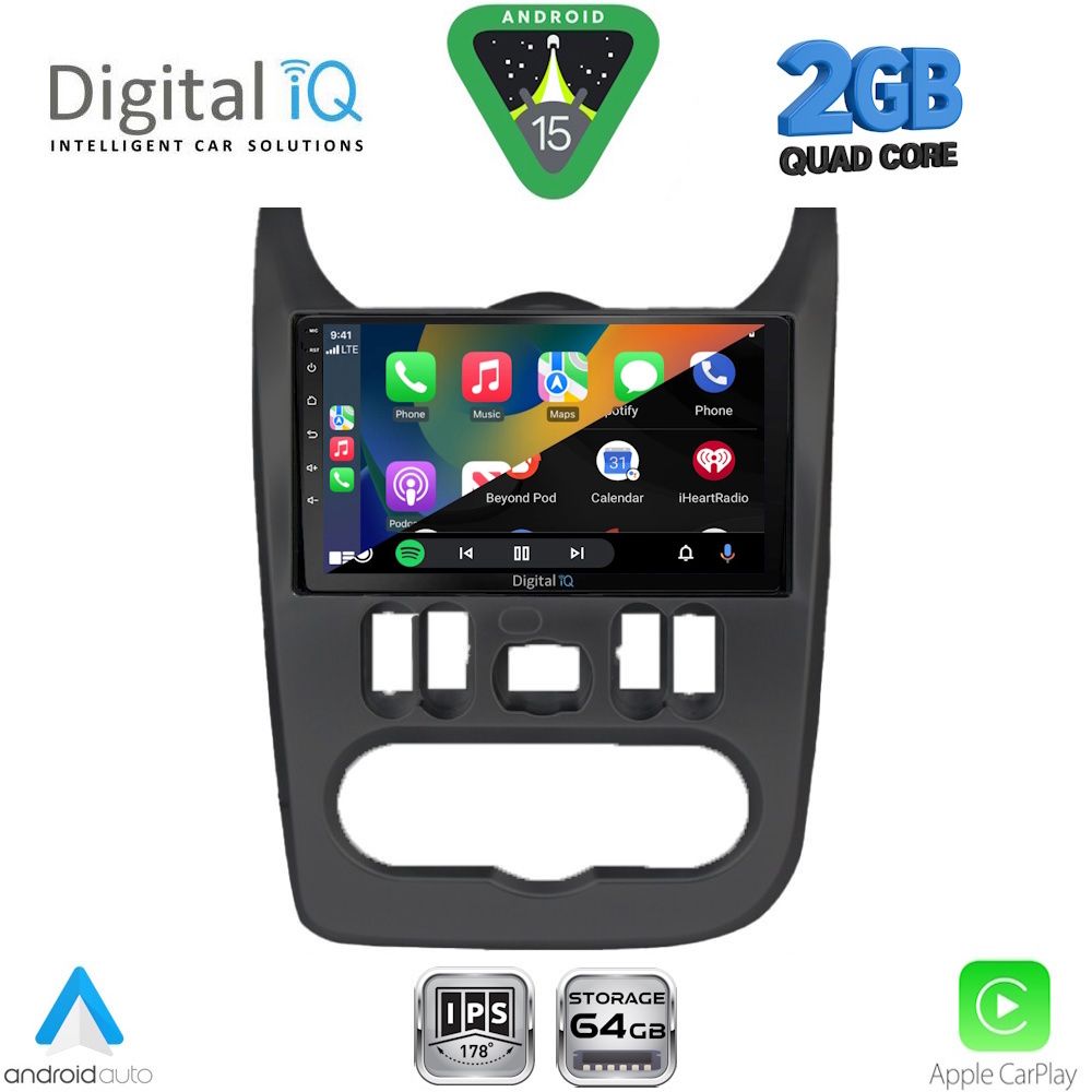 DIGITAL IQ RSD 1101BL_CPA (9inc) MULTIMEDIA TABLET for DACIA DUSTER – LOGAN – SANDERO mod. 2006-2012 (BLACK) - immagine 2