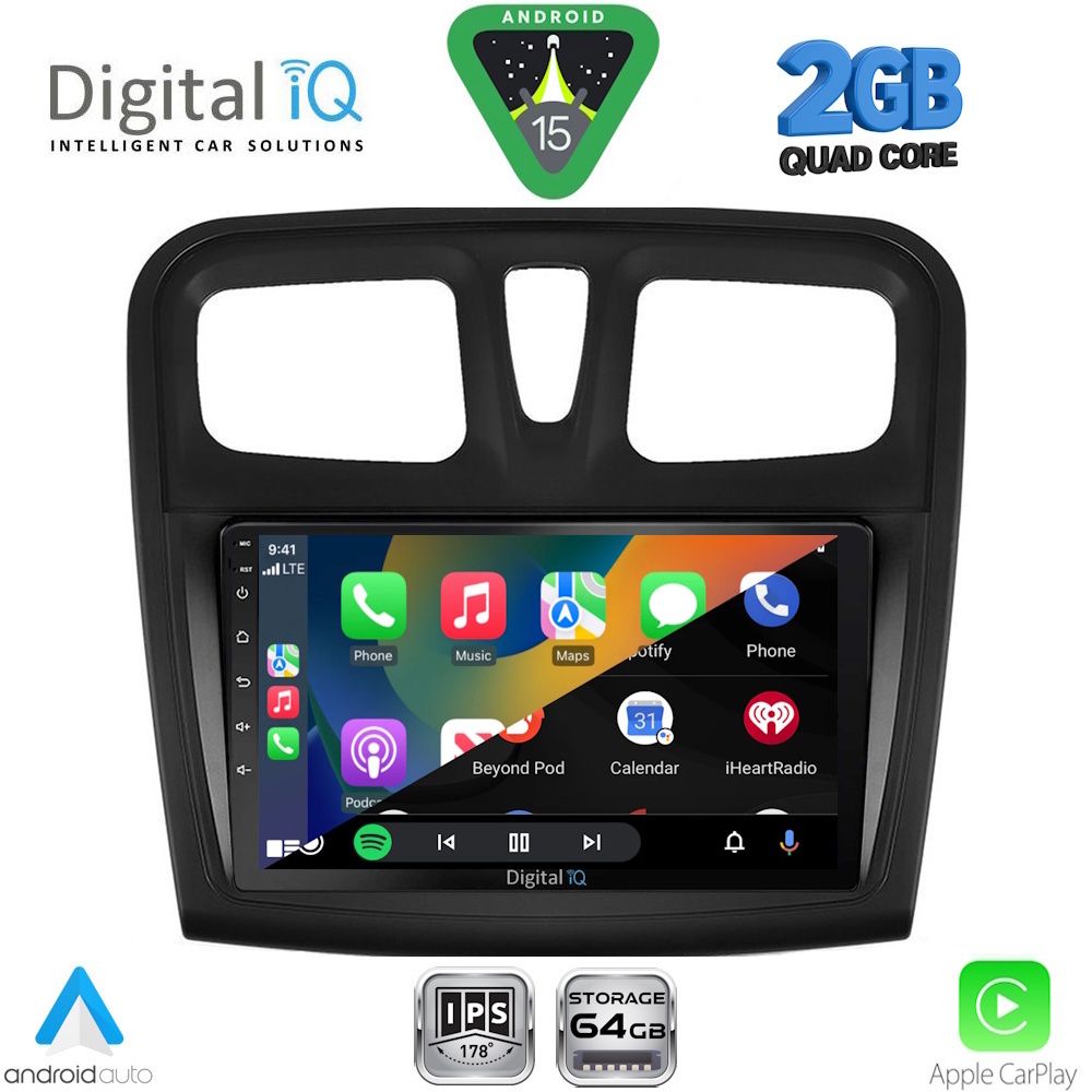 DIGITAL IQ RSD 1108SQ_CPA (9inc) MULTIMEDIA TABLET for DACIA LOGAN – SANDERO mod. 2012-2019 - immagine 2