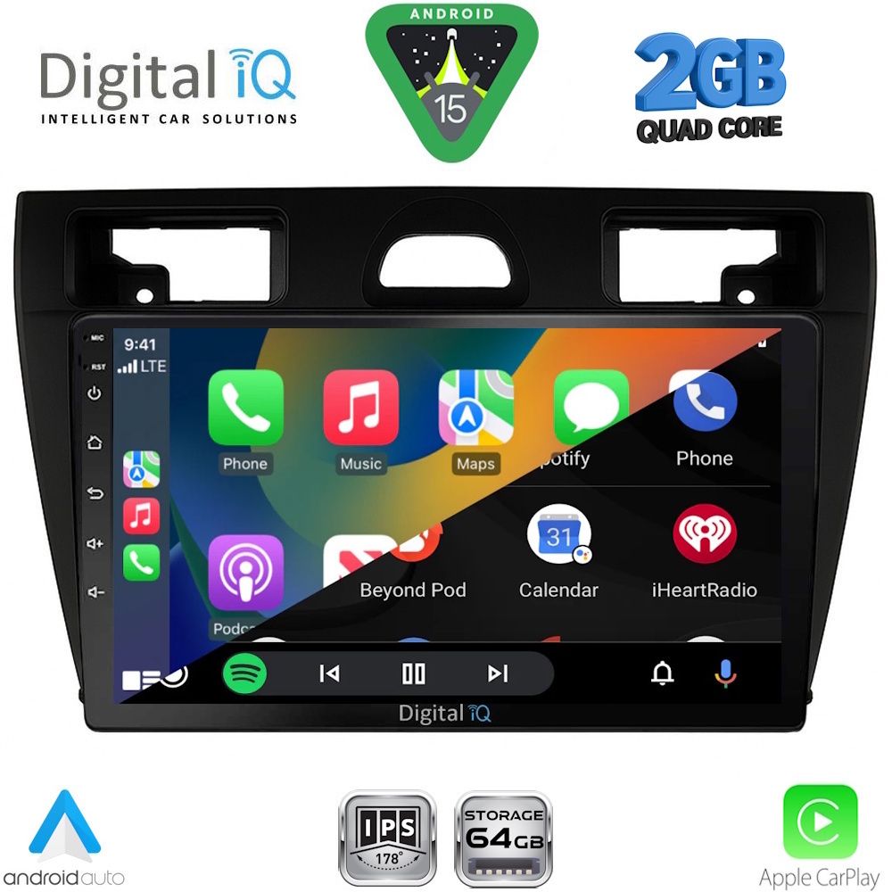 DIGITAL IQ RSD 1153BL_CPA (9inc) MULTIMEDIA TABLET for FORD FIESTA mod. 2005-2008 (BLACK) - immagine 2